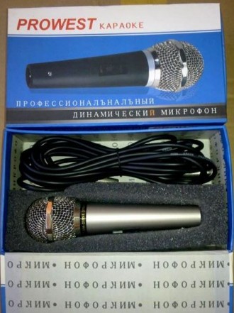 DM-218SE Мікрофон  PROWEST динамічний металічний з вимикачем + кабель