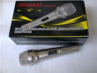 DM-776 Мікрофон  PROWEST динамічний металічний з вимикачем + кабель