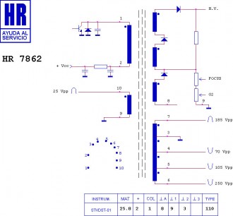 HR7862  Строчный трансформатор ТДКС