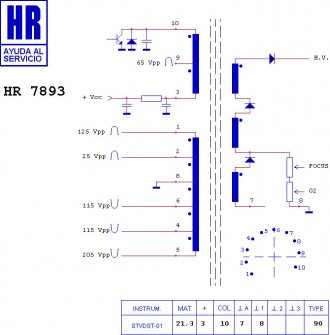 HR7839  Строчный трансформатор ТДКС