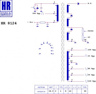 HR8124  Строчный трансформатор ТДКС
