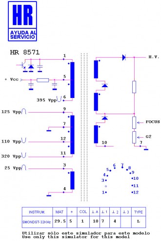 HR8571  Строчный трансформатор ТДКС