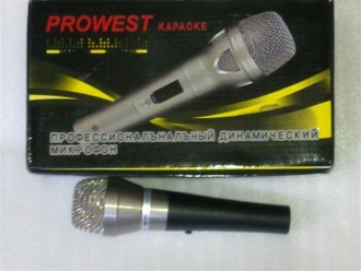 DM-765 Мікрофон  PROWEST динамічний металічний з вимикачем + кабель
