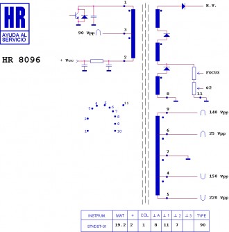 HR8096  Строчный трансформатор ТДКС