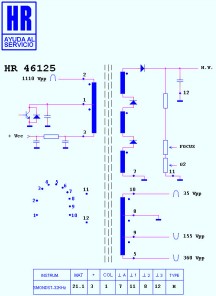 BSC25-6503  (HR46125)  Строчный трансформатор ТДКС
