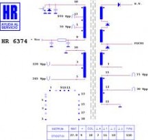 HR6374  Строчний трансформатор ТДКС